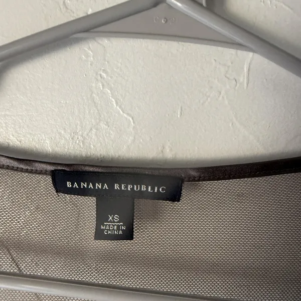 Banana Republic Tank Top XS‎ Sheer Mesh Embroidered Floral Lace Fiary Grunge - Image 4