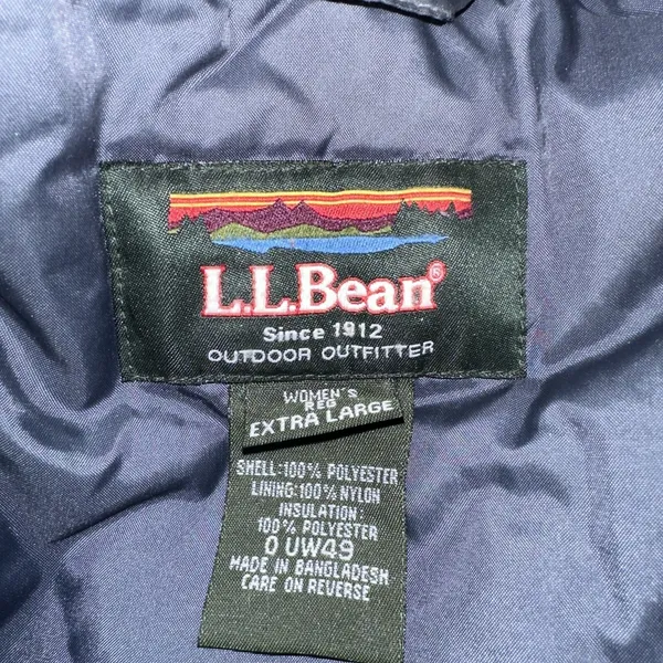 Vintage L.L. Bean Women's Outdoor Jacket 3 in 1 Coat Stowaway Hood Red XL - Image 6