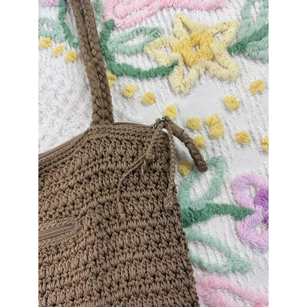 The Sak Crochet‎ Tote Bag Brown Hobo Shoulder Bag - Image 7