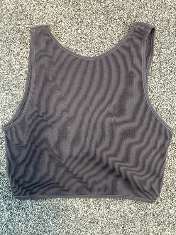 Garage Black Ribbed Twist Front Crop Top Women’s Size Large - Image 4