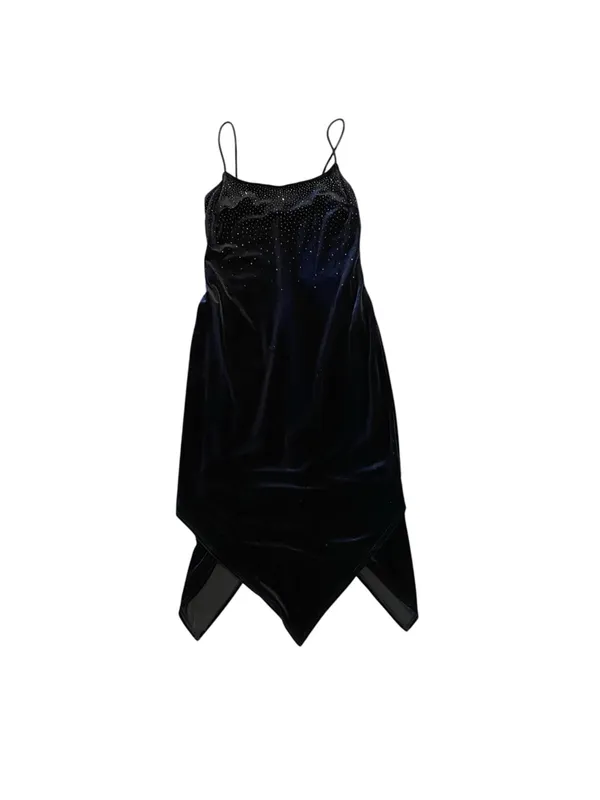 Vintage Rampage 90s Y2K Velvet crystal Fairy Hem Midi Slip Dress cocktail moody - Image 10