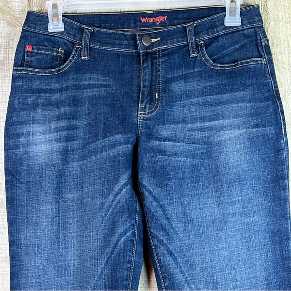 Wrangler Size 8 Medium Straight Leg Medium Blue Denim Wash Jeans w/5 Poc… - Image 7