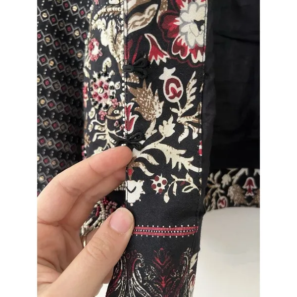 Soft Surroundings Black Embroidered Mandala Bolero Manda Cropped Jacket Sz L - Image 6