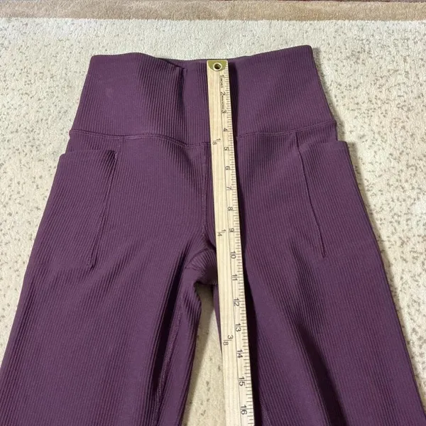 Athleta Salutation Stash Rib Flare Pants Purple High Rise Yoga‎ S/T 467898-00 - Image 4