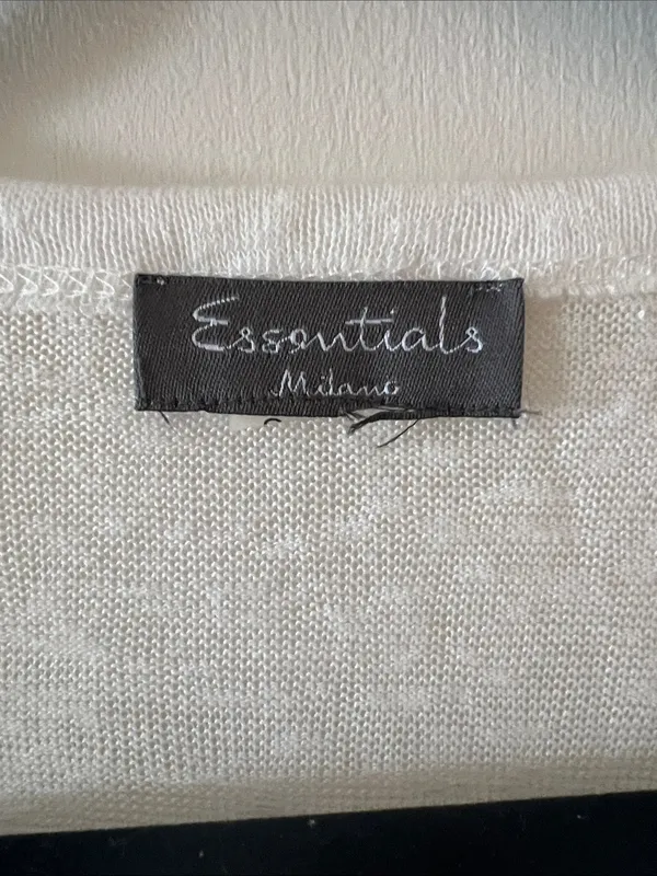 Essentials White Short Sleeve Scoop Neck Top with Silver Studs - Image 2