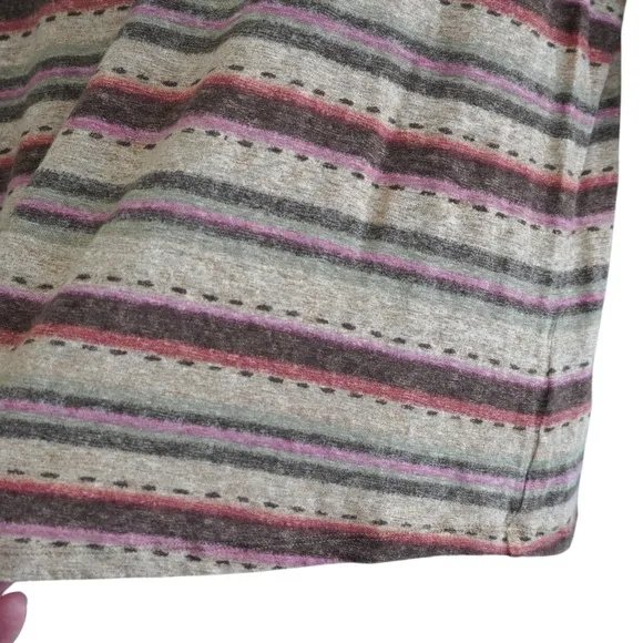 Lauren Ralph Lauren 100% Linen Shirt Striped Long‎ Sleeve Boat Neck Top Western - Image 2