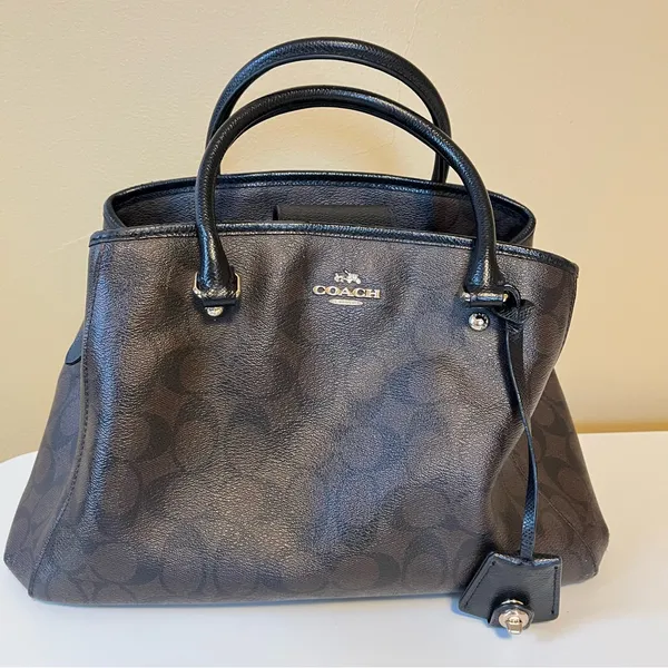 Coach Margot Carryall Signature in Black and Brown Logo - Image 2