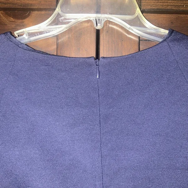 Banana Republic Navy Dress Women Sz 8 Ruffle Detail Lined Office Classic Chic - Image 4