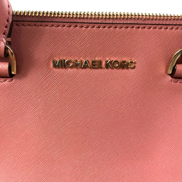 MICHAEL KORS Cindy Dome Satchel Saffiano Leather Bag Pink Classic Elegant Chic - Image 5