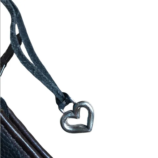 Brighton Pebble Leather Tortoise Shell Shoulder/Clutch Handbag Cut Outs Charm - Image 8