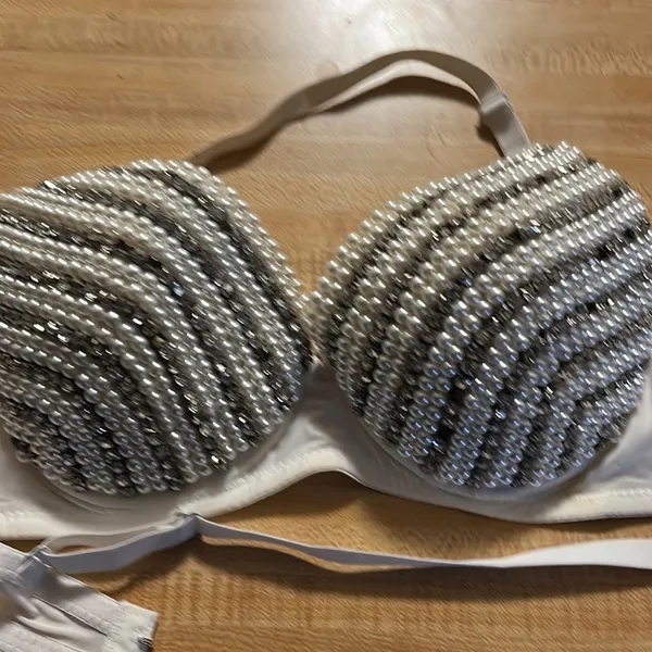 Custom beaded bikini top. Small. Exquisite. - Image 5