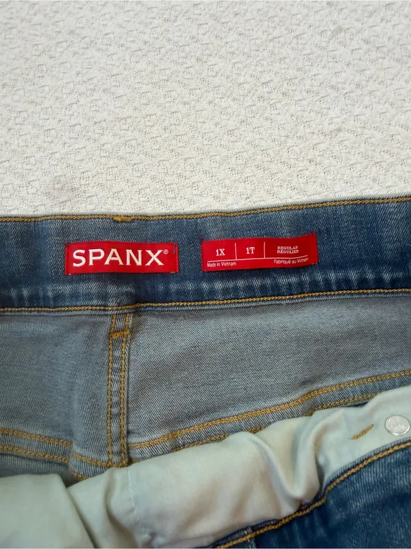 SPANX EveryWear Pull-On Wide Leg Jeans 1X Regular Antique Indigo - Image 5