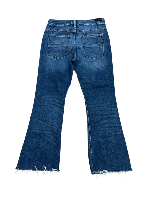 Ariat Premium High Rise Flare Raw Hem Dark Wash Denim Jeans 28R Blue Lake‎ - Image 3