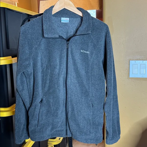 Columbia Benton Springs Full Zip Fleece Jacket Charcoal Heather Size Large - Image 8
