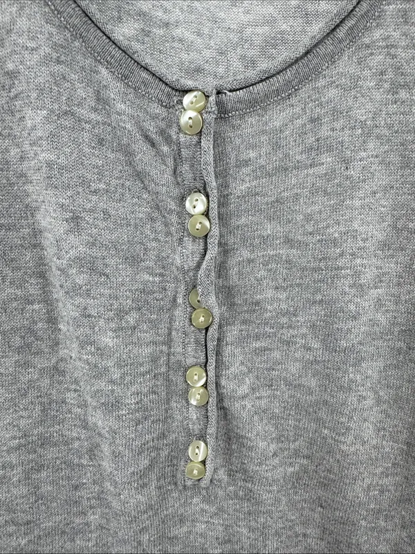 Tex by Max Azria Sleeveless Gray Henley Tank Top S cotton modal neutral layering - Image 5