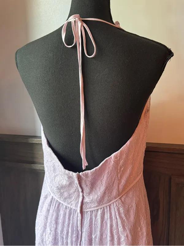 David's Bridal Lilac Lace Halter Gown 12 EUC - Image 5