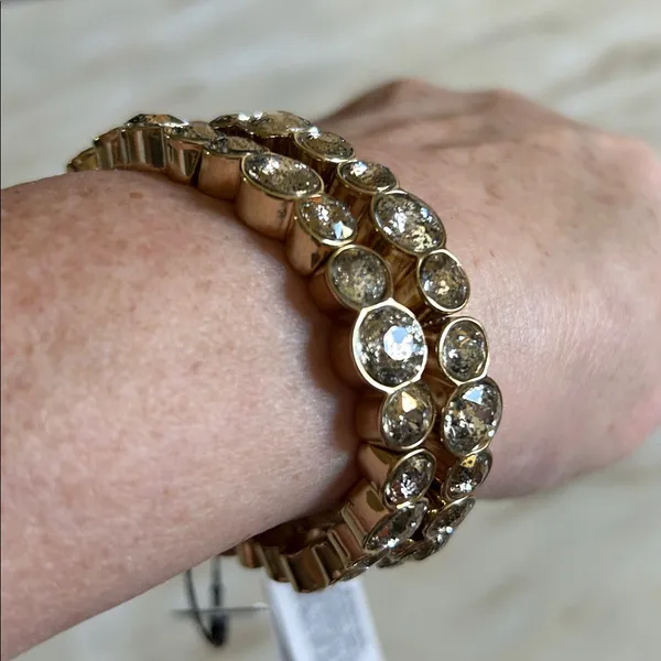 Chico’s Gold-tone Coco Pave Minimalist Stretch Sparkle Bracelet‎ - Image 6