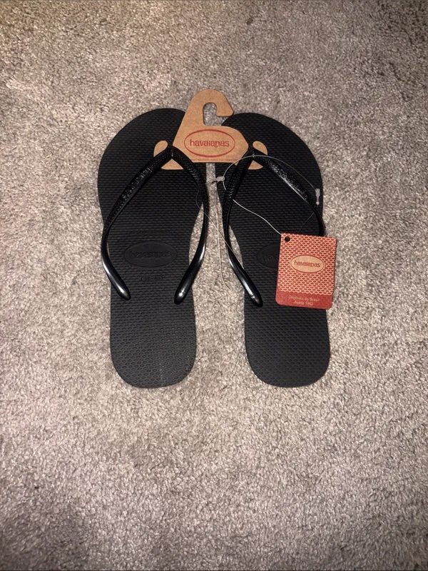 Havaianas Black Women's Flip Flop Sandals size 9/10 new - Image 2