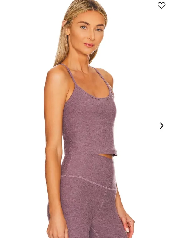 Beyond Yoga Spacedye Slim Racerback Cropped Tank in Silverberry Purple Heather M - Image 2