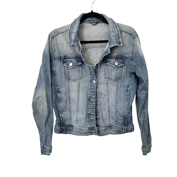 ZARA Z1975‎ Faded Distressed Denim Jacket Large - Image 2