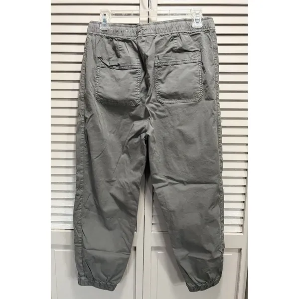 American Eagle Gray Elastic/Tie Waist Zip Pockets Elastic‎ Hem Pants Size Medium - Image 4