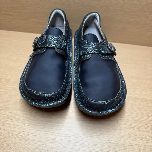 Alegria Dena Denim‎ Swirl Comfort Clogs Shoes 36 Women Navy Blue Slip On - Image 2
