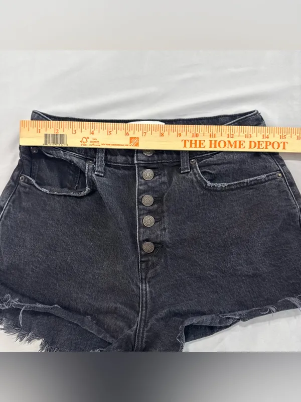 Abercrombie & Fitch High Rise Mom Shorts Black Size 28‎ 6 - Image 5