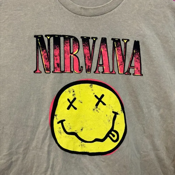 Nirvana Nevermind Tour Dead Eyes Smiley Promo Grunge Tee XL - Image 2