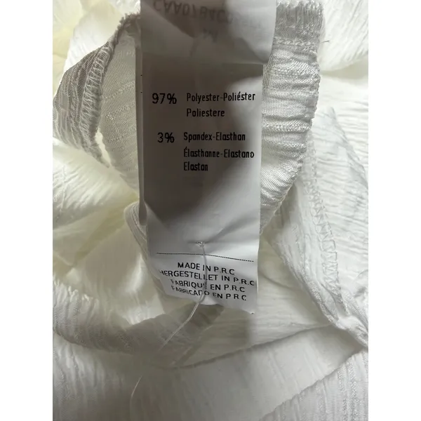Cupshe White Crinkle V-Neck Midi Kaftan Dress with Pockets Size M - Image 7
