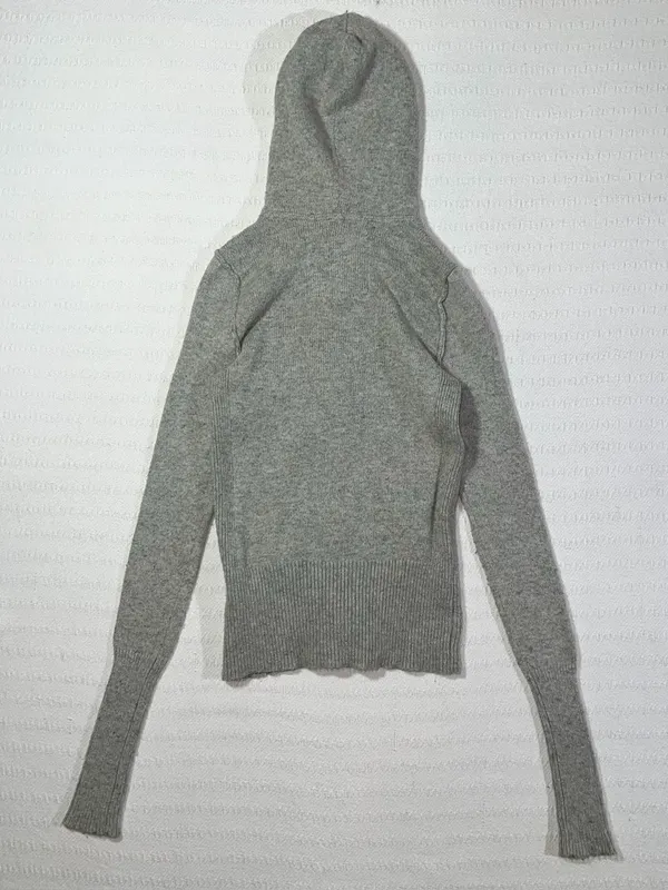 Abercrombie & Fitch Womens Full Zip Y2K Cable Knit Hoodie Size S Gray Preppy - Image 2