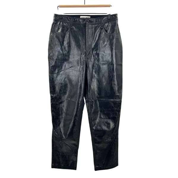 Abercrombie & Fitch Curve‎ Love 90s Straight Ultra High Rise Vegan Leather Pants - Image 2