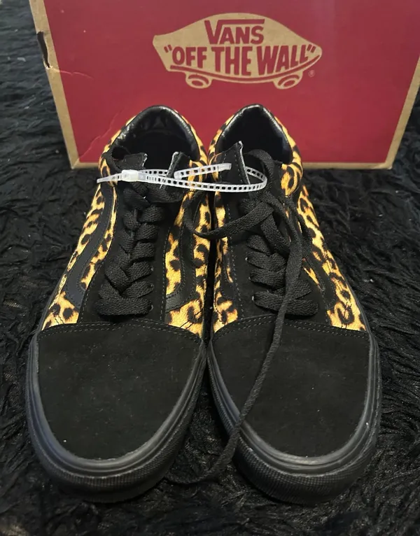 VANS old skool black suede animal print lace up shoes sneakers women’s 9 new - Image 2
