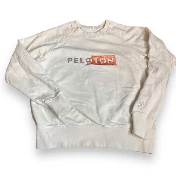 Peloton Cream Crewneck Sweatshirt Women's Size M Cozy Athleisure - Image 2