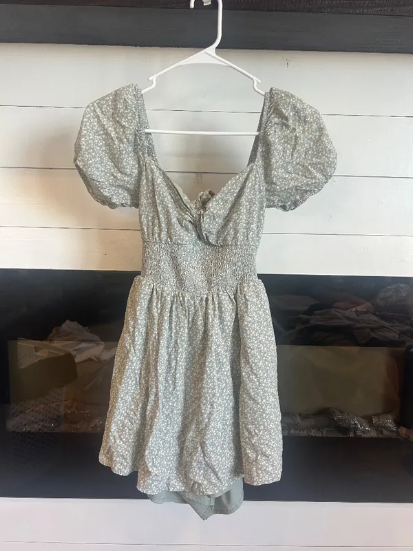 Hollister Women's Grey Twist Bust Tie-back Skort Dress - Image 2