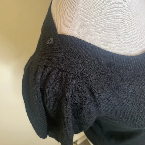 Energie Y2k Black Short Puff Sleeve Sweater Sz Medium Boho - Image 9