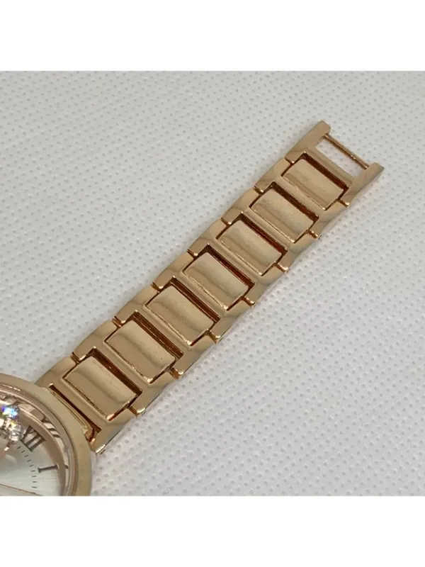 Rose gold tone women’s watch 29mm quartz analog floating crystals 7” running - Image 4