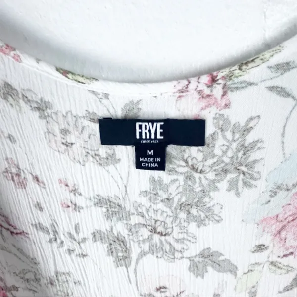 FRYE Floral Sleeveless Front Button Pleated Bodice Lined Maxi Dress Size Medium - Image 3
