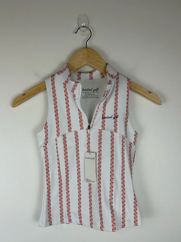Barstool Vertical Dot Women's Sleeveless Golf Tennis Polo Shirt Sz‎ XS - Image 3