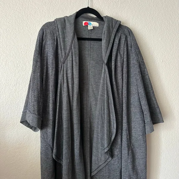Free People Grey Slouchy Long Sweater Cardigan Duster Knit - Image 5