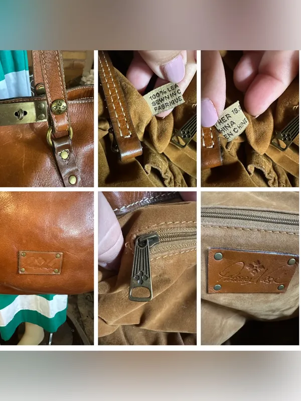 Patricia Nash Cognac Brown Leather Benvenuto Large Shoulder Bag - Image 12