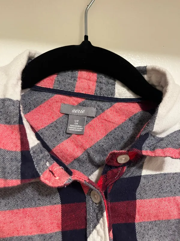 Aerie Flannel Shirt Button Down Plaid - Image 5
