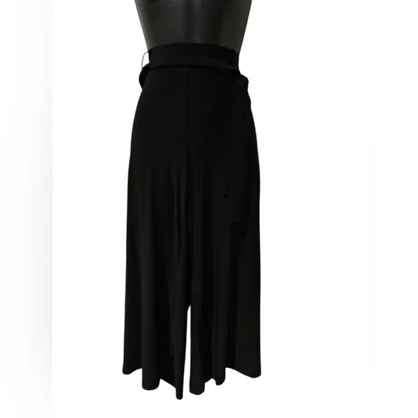 Jules & Leopold Classic Black Wide-Leg Below the Knee Pants Size M - Image 4
