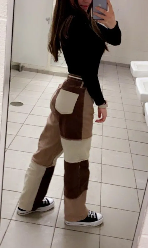 Hollister Brown Patchwork Jeans - Image 4