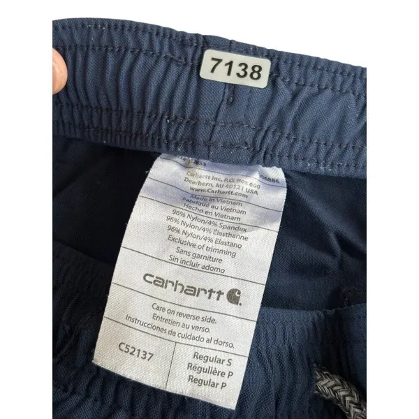 Carhartt Mens Regular Fit Navy Cargo Jogger Pants Nylon/Spandex With Drawstring - Image 2