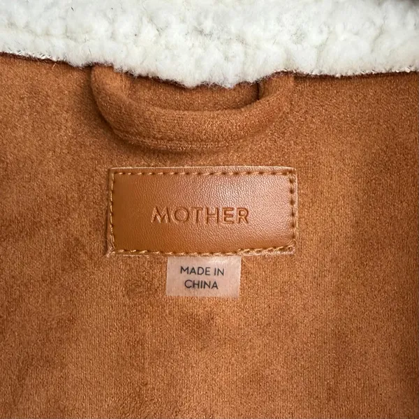 Mother The‎ Brrly Coat Wash Staying In Size Large Brown White Warm Coat Luxury - Image 4