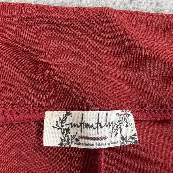 Intimately Free People Women's Large Red Cowl Neck Long Sleeve Cropped Top - Image 3