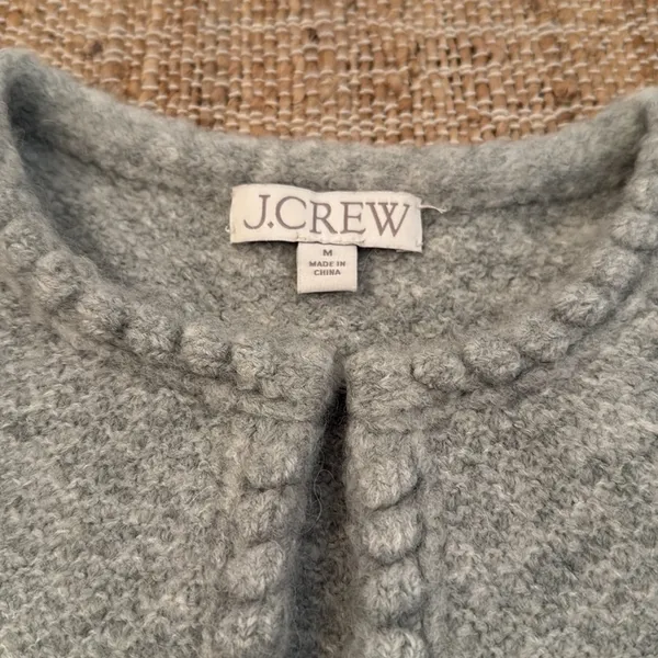 J.Crew Embellished Cardigan Lady Jacket Grey Rhinestones Medium - Image 4