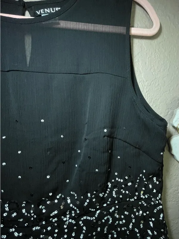 Venus Women’s Black Dress Sequins,‎ lined, Summer Formal size 16 XL - Image 3