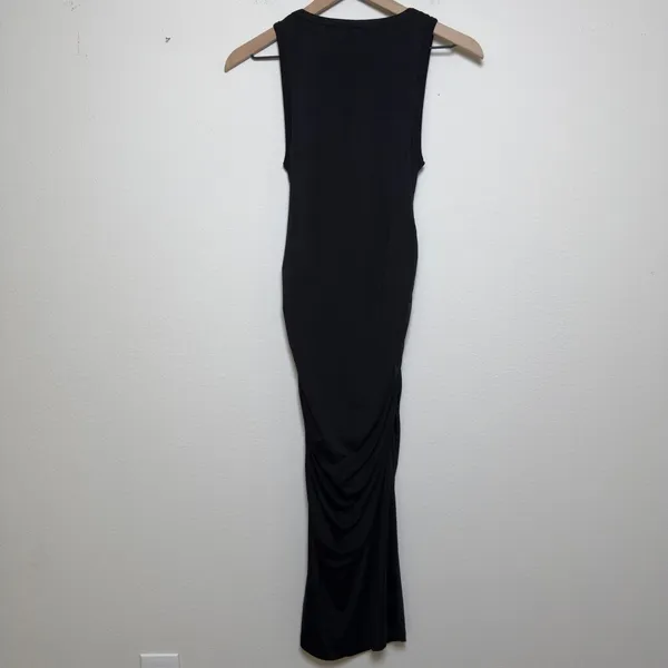Anthropologie Beyond‎ Yoga Women Fit the Mood Midi Dress XS Black Ruched Tank - Image 10