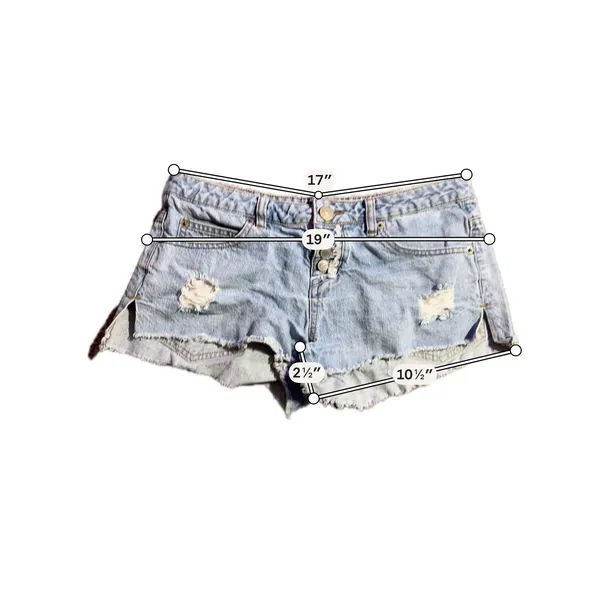 Rip‎ Curl Womens Distressed Denim Cut Off Shorts Light Wash Button Fly Size 7 - Image 3